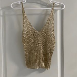 Never worn gold mesh tank top
